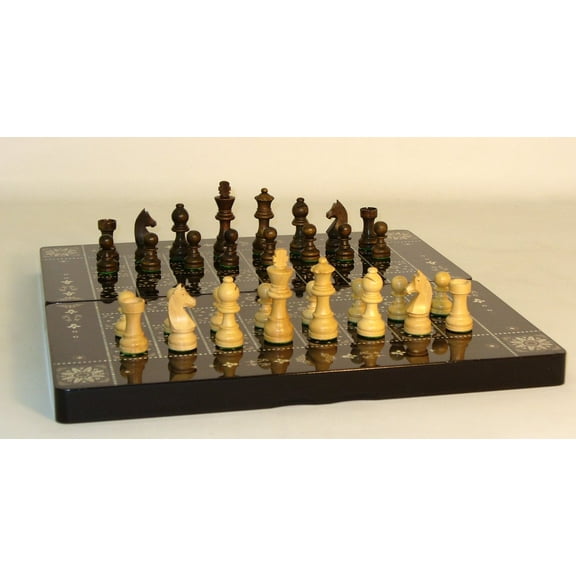 15" Floral Decoupage Wood Backgammon & Chess Set