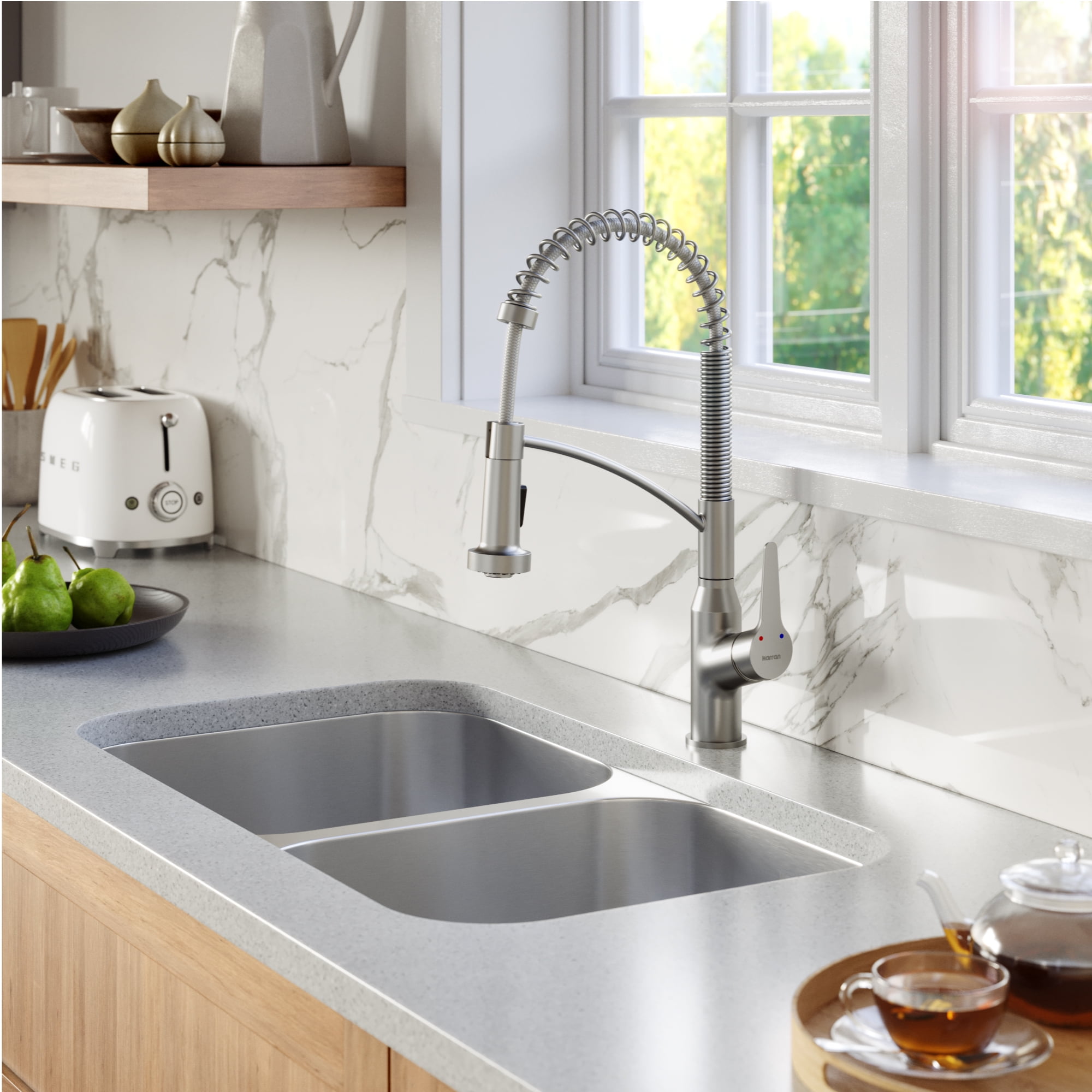 Karran Usa KKF210SD35SS Scottsdale 1.8 GPM Single Hole Kitchen Faucet - Stainless Steel