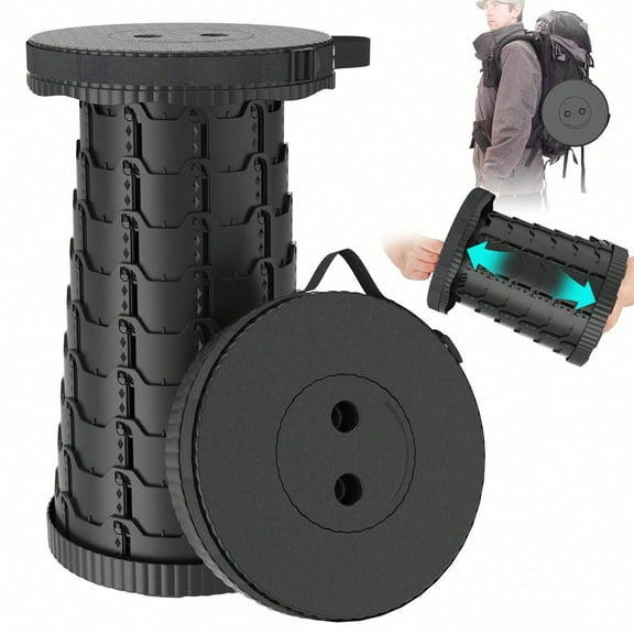 Upgraded Portable Folding Stool, Retractable Chair for Camping Fishing BBQ, Lightweight & Compact