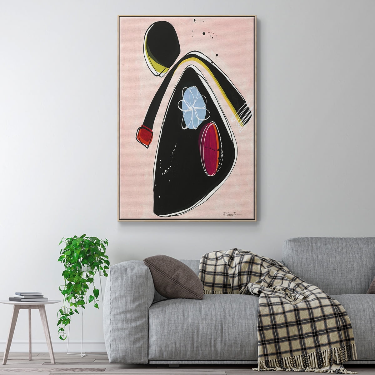 Wanna Play? II Framed Premium Gallery Wrapped Canvas - Ready to Hang - 27 x 41 - Natural Wood Floating Frame