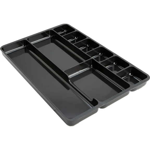 Lorell Drawer Organizer Tray 9 Comp. 14"Wx9-3/8"Dx1-1/4"H Black 60006