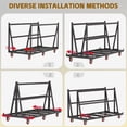 thumbnail image 4 of HOHYN 70.9" Heavy Duty Panel & Lumber Truck Cart, 3000 lbs Load Capacity with 360° Brake Wheels, Adjustable Rack for Plywood, Sheetrock, Windows & Logs, 4 of 7