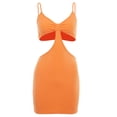 thumbnail image 2 of SAYOO Vestido de tirantes de color liso para mujer, falda adelgazante con cintura hueca y cuello bajo SAYOO  Sexy, 2 of 8