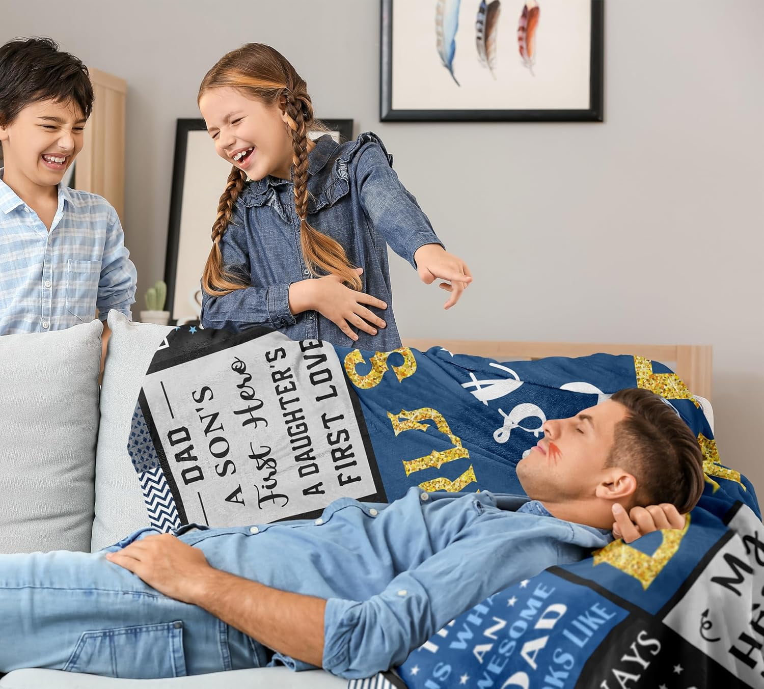 Dad Birthday Gift from Daughter/Son, Gifts for Dad Blanket, Gifts for Father's Day, Christmas, Retired, Thanksgiving