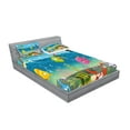 thumbnail image 2 of Ambesonne Animal Fitted Sheet & Pillow Sham Set, Sea Animals Underwater, Calking, Multicolor, 2 of 2