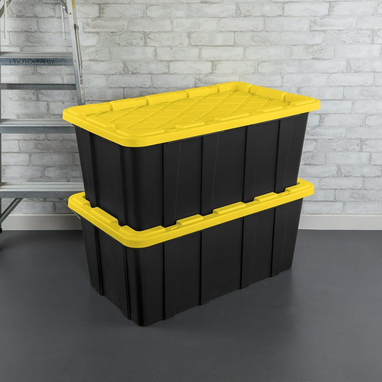 Sterilite 38 Gal Industrial Stackable Storage Tote Lidded Container 4 Pack Walmart