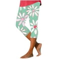 thumbnail image 1 of Birdeem Womens Elastic Casual Printed Yoga Capris, 1 of 5