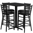 thumbnail image 3 of Flash Furniture 24''W x 42''L Rectangular Black Laminate Table Set with 4 Ladder Back Metal Barstools - Black Vinyl Seat, 3 of 4