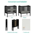 Dream On Me 2in1 Lightweight Folding Portable Crib, Black