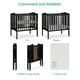 Dream On Me 2-in-1 Lightweight Folding Portable Crib, Black - Walmart.com