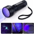 thumbnail image 2 of Linterna UV de luz negra, detector de orina de mascotas de 51 LED para orina de perro/gato/conejo, manchas, chinches, curado con pegamento UV, detector de dinero falsificado, 2 of 5