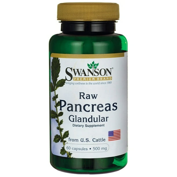 Swanson Raw Pancreas Glandular 500 mg 60 Capsules
