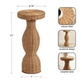 thumbnail image 6 of Kate and Laurel Sula Modern Woven Rattan Round Drink Table, 10 x 10 x 22, Natural Rattan, Boho Sculptural Circle Mini Table for Use as Indoor Plant Stand or Living Room Accent Table, 6 of 11