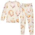thumbnail image 2 of FORMRS Long Sleeve Top and Pants Pajama Set for Niños 2-Piece Sleepwear, Sizes 18M-8Y, Pink Seashell, 2 of 6