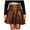 Brown, variant on vigerkar Leather Skater Skirt, Women's Loose Mini A-line High Waist Casual Stretchy Skirts (Wine, L)