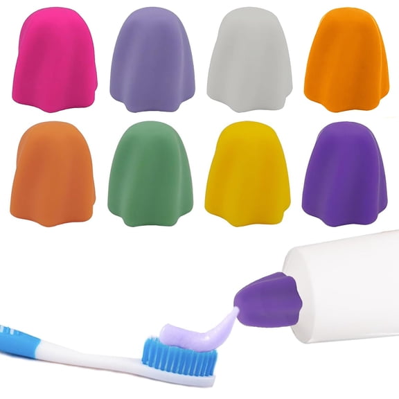 (14pcs Random Color) Toothpaste Cap, Squeeze Toothpaste Magic, Dustproof Toothpaste Cap, Self-Sealing Creative Cleaning Silicone Toothpaste Cap, No Waste