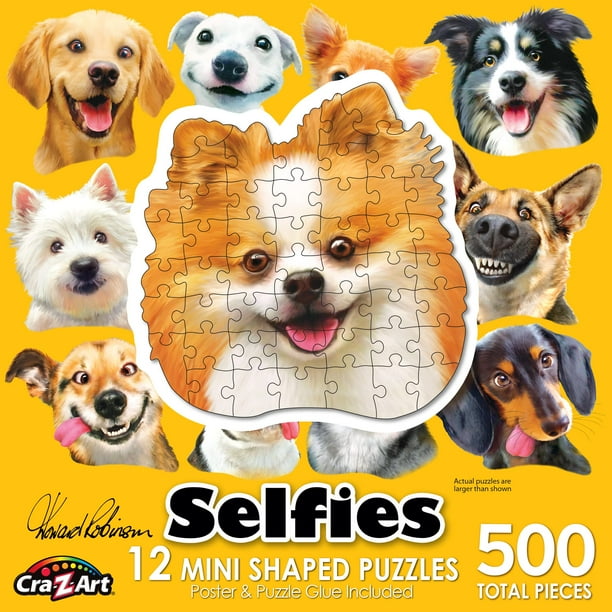 Rompecabezas RoseArt con forma de miniselfie con forma de perro, 500 piezas