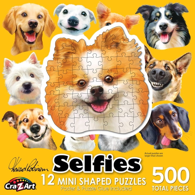Rompecabezas RoseArt con forma de miniselfie con forma de perro, 500 piezas