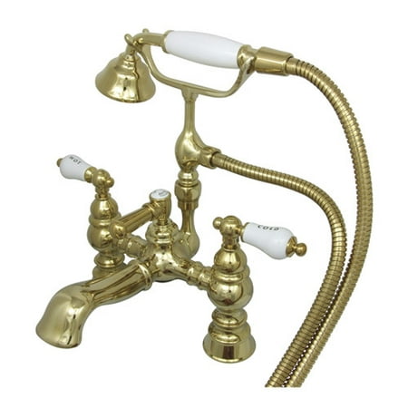 UPC 663370052002 product image for Kingston Brass CC1154T Vintage Deck Mounted Clawfoot Tub Filler with Personal Ha | upcitemdb.com