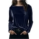 thumbnail image 2 of Karight Velvet Tops for Women Long Sleeve Crew Neck Tshirts Casual Loose Fit Tunic Blouses Elegant Party Dressy Outfits, 2 of 5