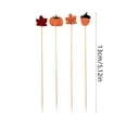 thumbnail image 2 of Dvumao Fall Pumpkin Maple Leaf Cocktail Skewers 100 Pack, Wooden Fruit Skewers with Decorative Toppers, 2 of 7