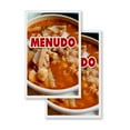 thumbnail image 4 of A-frame Sidewalk Menudo 24" x 36" Double Sided A-Frame Sidewalk Sign, Includes 2 Installed Vinyl Decals | Foldable Portable White Signicade Sandwich Board Signs, 4 of 5