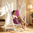 thumbnail image 6 of G TALECO GEAR Hammock Chair with Stand, Heavy-duty Hanging Chair with Stand, Sturdy Swing Chair Stand 350lbs, Hammock Chair Included, for Indoor Outdoor, Pink, 6 of 7