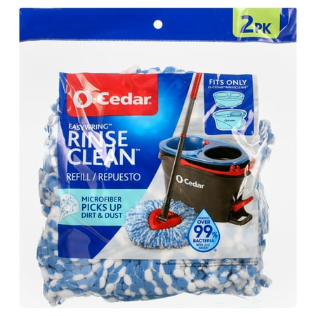 O Cedar EasyWring Rinse Clean Mop Refill, MicroFiber, Multi, 2/Pack