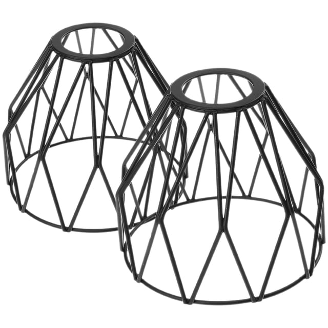 2 Pcs Abat-Jour Suspension Cage Ampoule Fer Forgé Suspension Cage