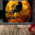 thumbnail image 4 of Fiudx Liquidación de ahorros de verano Tapiz de Halloween para colgar en la pared, cuervo negro en la rama, tapiz de Halloween, tapiz de pared para dormitorio, sala de estar, dormitorio, decoración d, 4 of 7