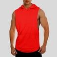 thumbnail image 2 of NOLDARES Mens Tank Top Sleeveless Hoodie Cotton T-Shirt Summer Casual Shirt Muscle Tee(Red,L), 2 of 7