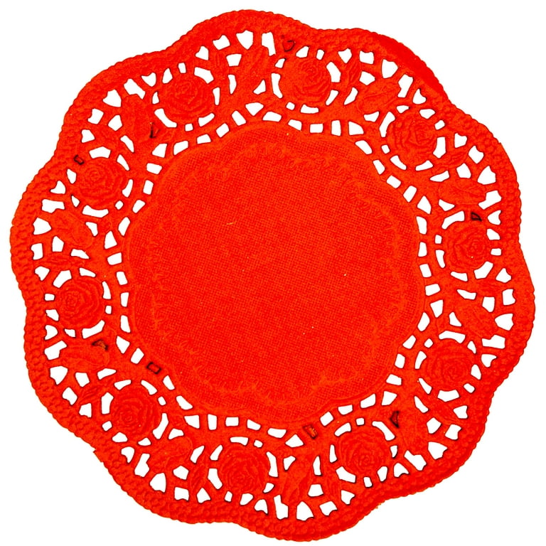 Fancy Paper Doily Round Perforated And Embossed On Red Stock Photo -  Download Image Now - iStock
