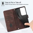 thumbnail image 5 of Tarise Phone Case for Samsung Galaxy S21 Ultra, Premium PU Leather Card Holder Wrist Strap Magnetic Closure Flip Stand Function TPU Interior Book Cover for Samsung S21 Ultra 5G Wallet Case, Brown, 5 of 7