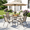 Beige, variant on Arlopu 5-Piece Patio Dining Set, Outdoor Square Table and 4 Textilene Chairs with Umbrella Hole for Garden Backyard, Blue