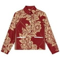 thumbnail image 4 of Jackets for Women Winter Coat Jackets Flannel Stand Collar Jacket(Red Gold Floral Ornate Design,Size:S-4XL), 4 of 7