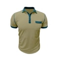 thumbnail image 3 of Kukoosong Men's Color Block Polo Shirt, Short Sleeve Casual Golf Shirts with Pocket, Contrast Collar Knit Tops for Summer, 3 of 7
