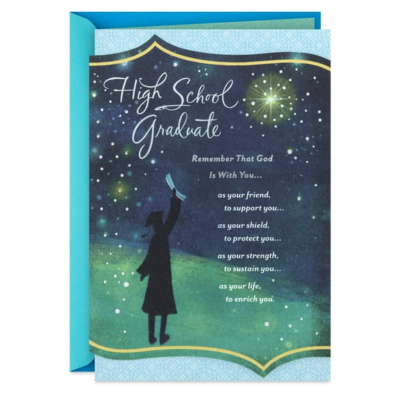DaySpring Religious High School Graduation Card (God Is With You)