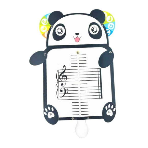 Tablero de lectura musical para practicar dibujos animados de animales, educativo, identificar notas musicales Forma de panda
