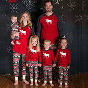 Christmas Family Women Men Sleepwear Pajamas Set Striped Cotton Pyjamas Outfits