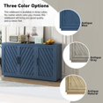 thumbnail image 4 of Furvclv Sideboard Buffet Cabinet, Kitchen Pantry Storage Cabinet With Iron Alloy Black Linear Handle, Solid Wood Frame, Adjustable Height Shelf, Media Console For Dining Room, 4 of 9