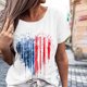 thumbnail image 5 of Imprimir Camisetas Casuales Camiseta holgada para mujer Camiseta con rayas de estrellas del 4 de julio Tops femeninos de verano (Blanco XXL) Cgtredaw Para estrenar, 5 of 6