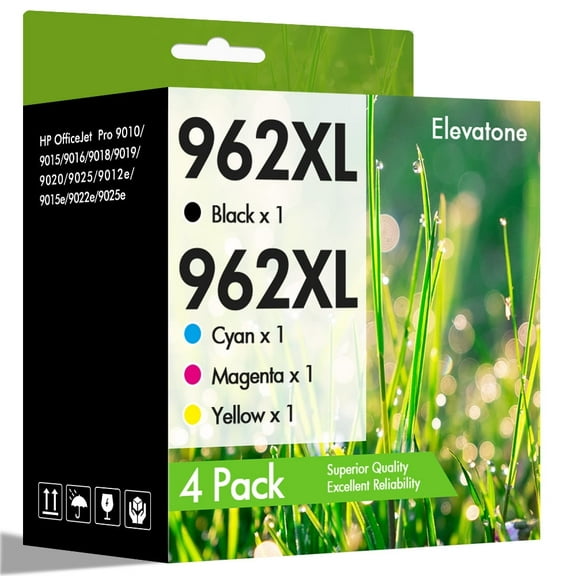 962 962XL Ink Cartridges Compatible for HP 962XL 962 4 Pack for OfficeJet Pro 9015 9020 9018 9025 9010 9018 9019 Printer (Black, Cyan, Magenta, Yellow)