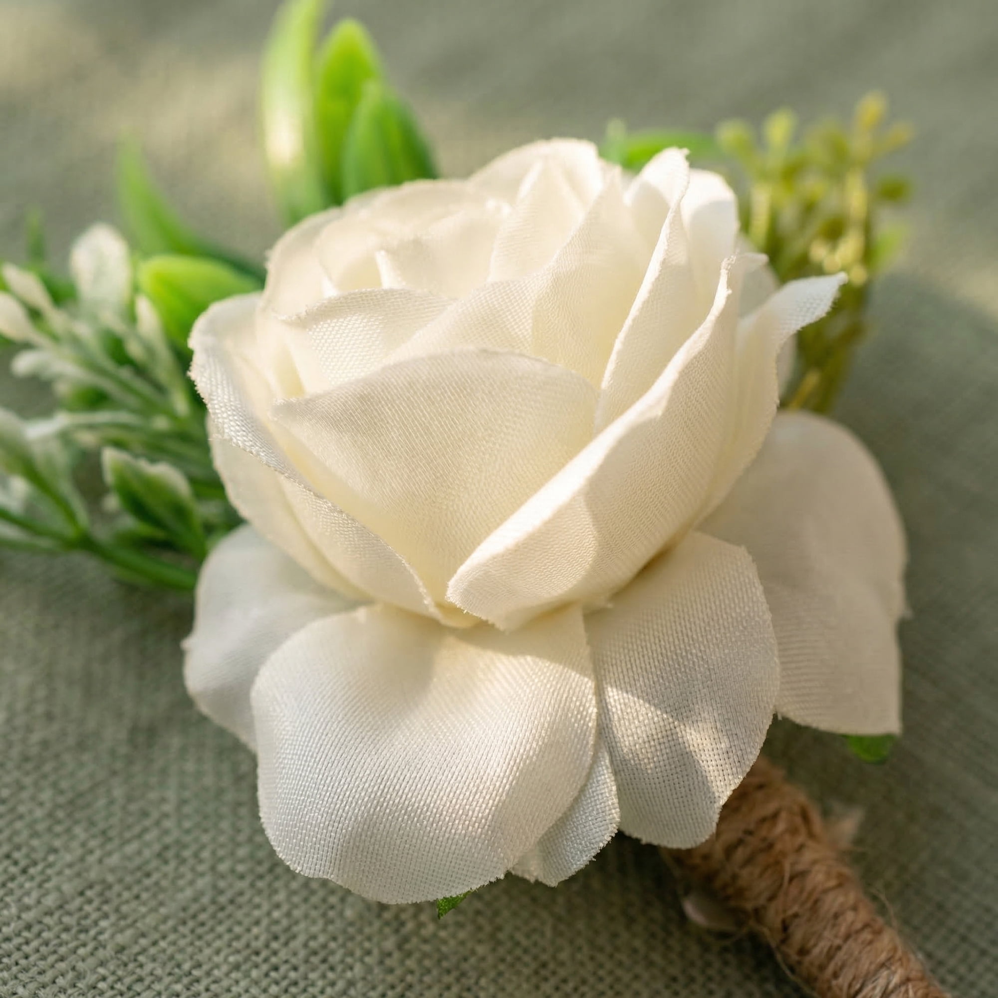 Unique Bargains 4Pcs Artificial Rose Corsage with Pins for Men White Pink 5.7 in