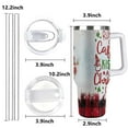 thumbnail image 2 of Snowman Christmas Tumbler with Lid and Straw, Holiday Plaid Winter Cup, 2 of 9