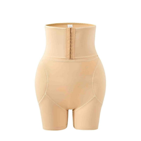 ZQUUVOU Women's High Waist Shapewear Tummy Control Shorts Faja Body Shaper Underwear with Push Up Butt Enhancer Hip Padding Beige