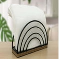 thumbnail image 4 of nu steel metal Wire Classic Arc Collection Napkin Holder – Napkin Holders for Tables, Farmhouse Napkins Holder, Dining Table Napkin Holders for Kitchen, Matte black and wooden base, 4 of 4