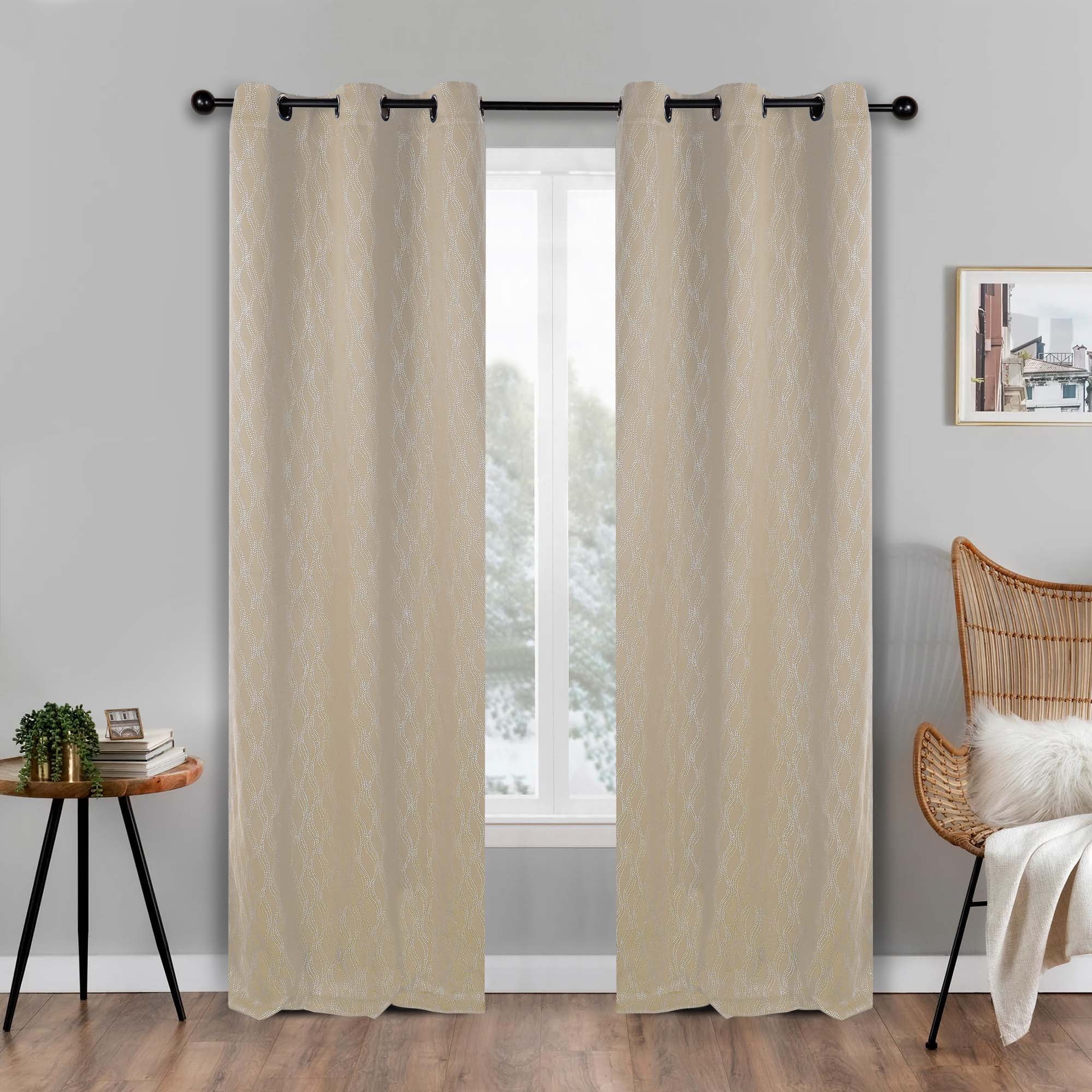 Superior Zuri Blackout Curtains, Grommet Header, Set of 2, 42" X 63", Ivory