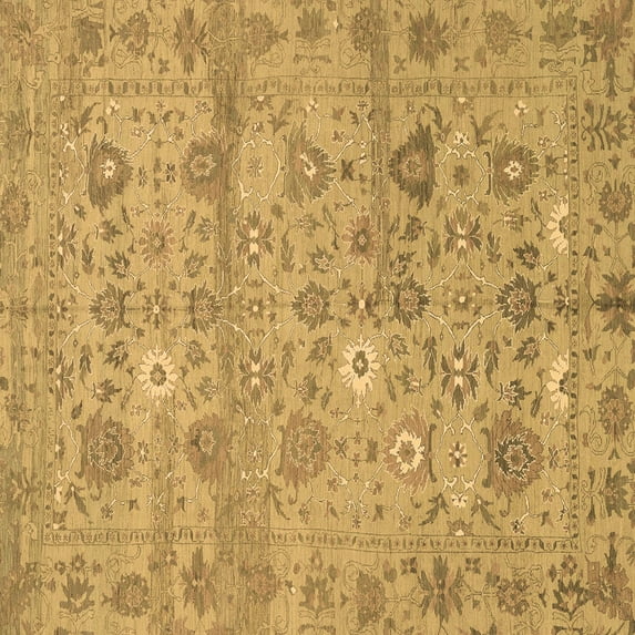 Ahgly Company Indoor Square Abstract Brown Modern Area Rugs, 8' Square
