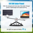 thumbnail image 4 of 5V 5W USB Solar Panel Charger Portable Monocrystalline Silicon Solar Panel Weather-Resistant Solar Charger for Cell Phone, Camera, USB Fans, Perfect for Camping, Hiking, Outdoor Travel (White, 1 PCS), 4 of 7