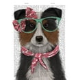 thumbnail image 2 of Fab Funky 20x24 White Modern Wood Framed Museum Art Print Titled - Border Collie, Tricolour, with Glasses and Scarf, 2 of 4